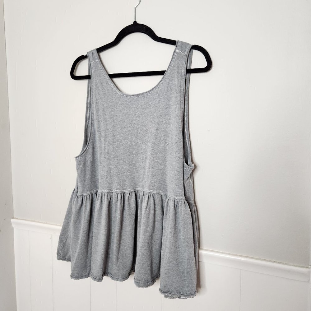 FREE PEOPLE Grey Oversized Peplum Tank